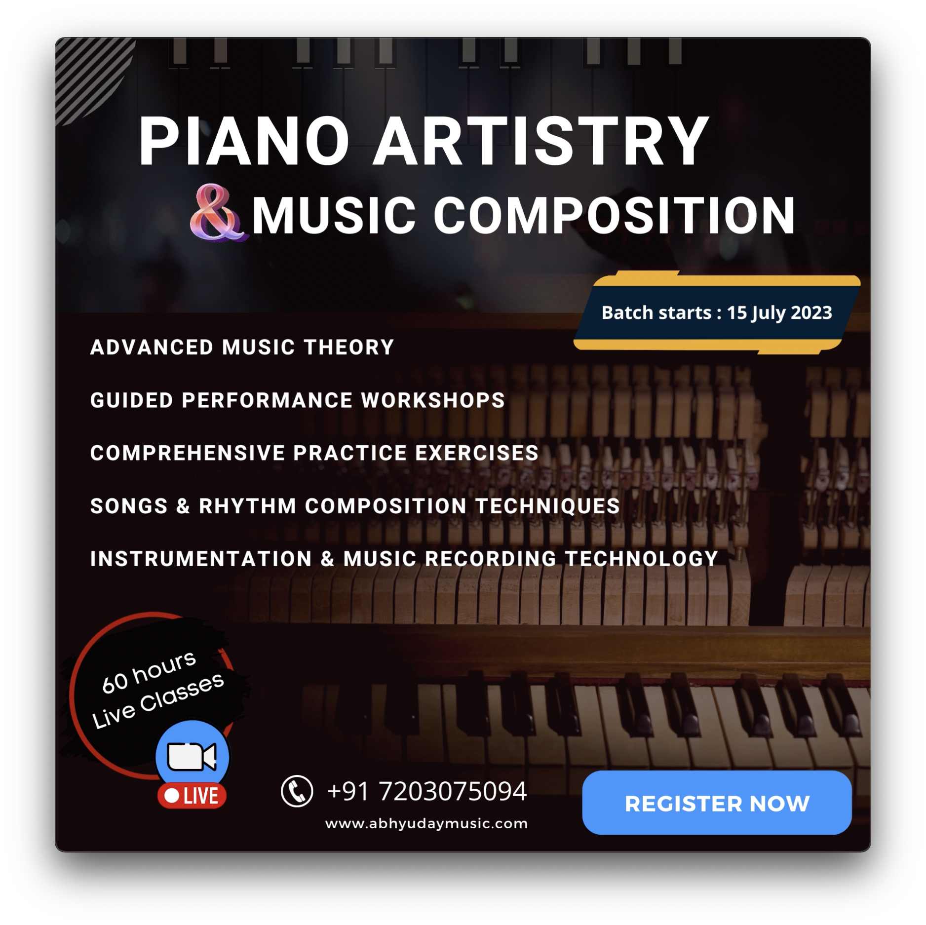 Piano Artistry & Composition (15 July 2023)